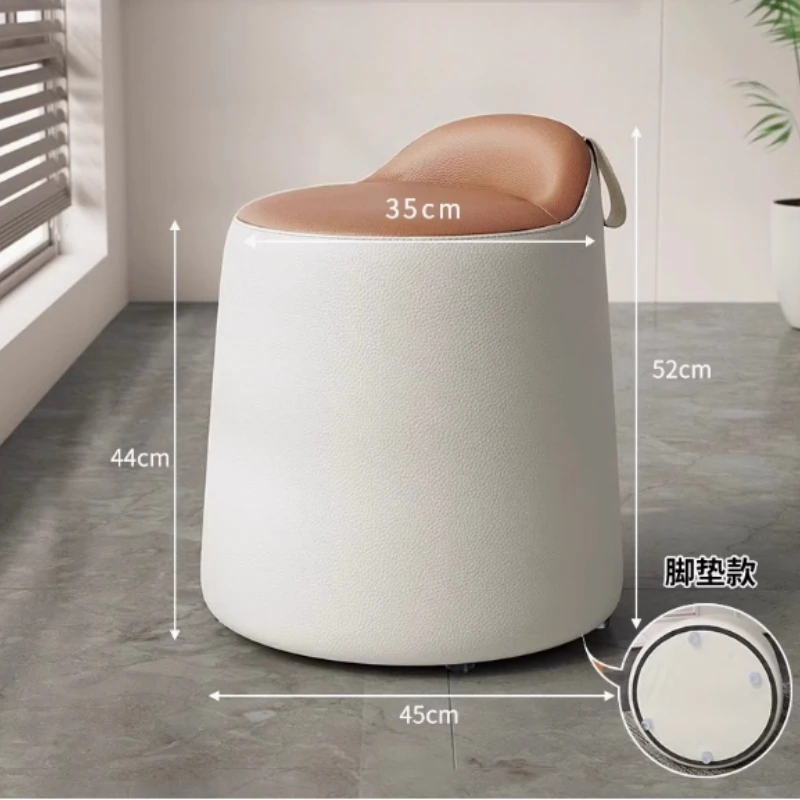 Comfy Nordic Makeup Stool Simple Kawaii Rotating Lazy Living Room Vanity Chair Small Girl Tabouret Chambre Home Furniture