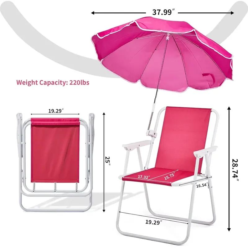 for Beach Chair with Umbrella Outdoor Folding Chair High Strength Cleanable Fabric Lightweight