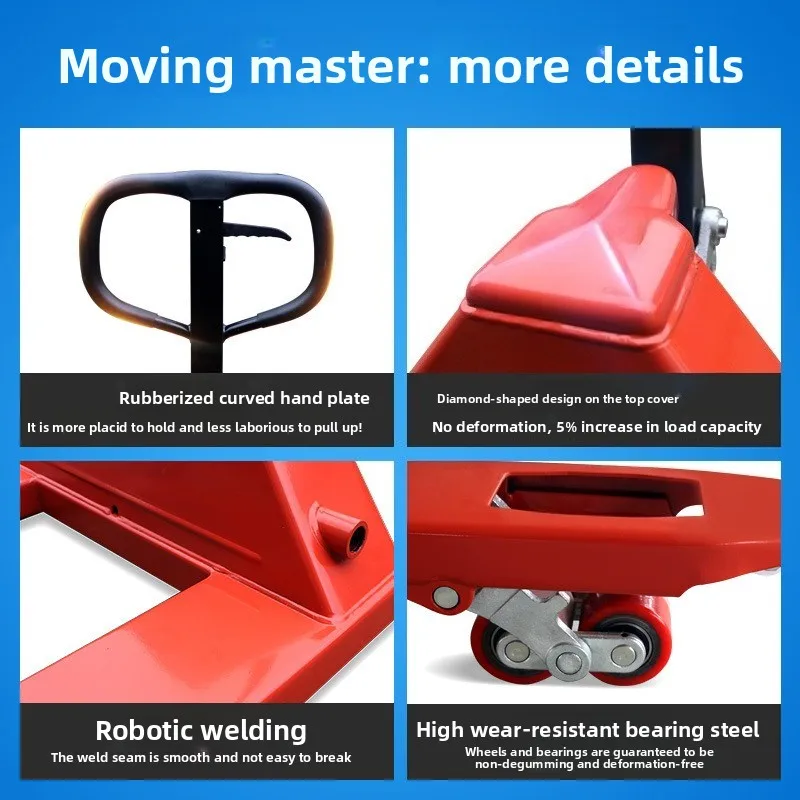 2T 3T Manual Pallet Jack Hydraulic Hand Truck Lift Cart Warehouse Supermarket Cargo Moving Tool