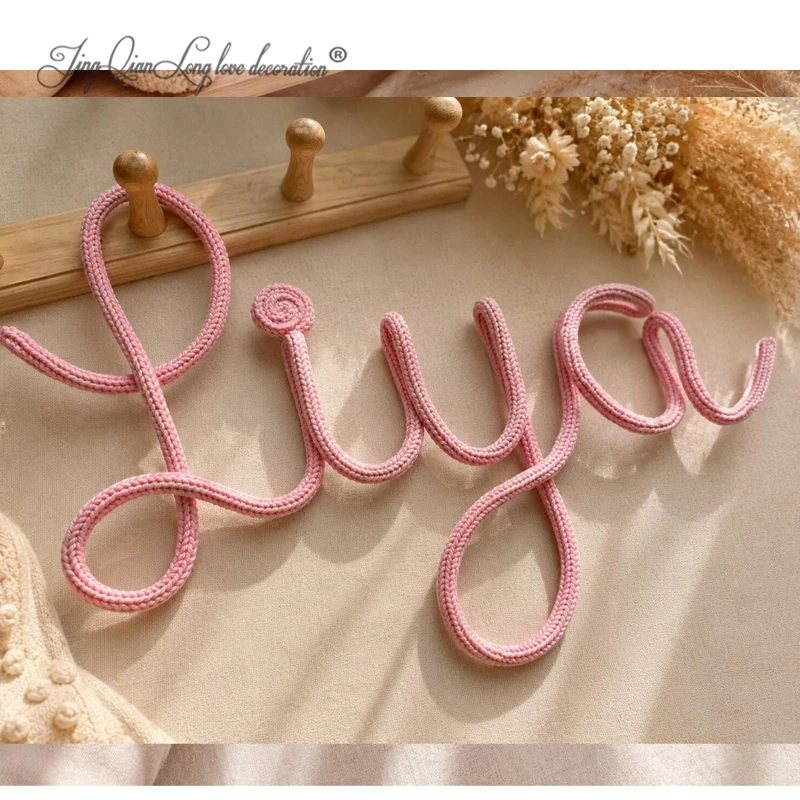 Custom Fluffy Yarn Name Sign: Nursery & Kids Room Wall Decor