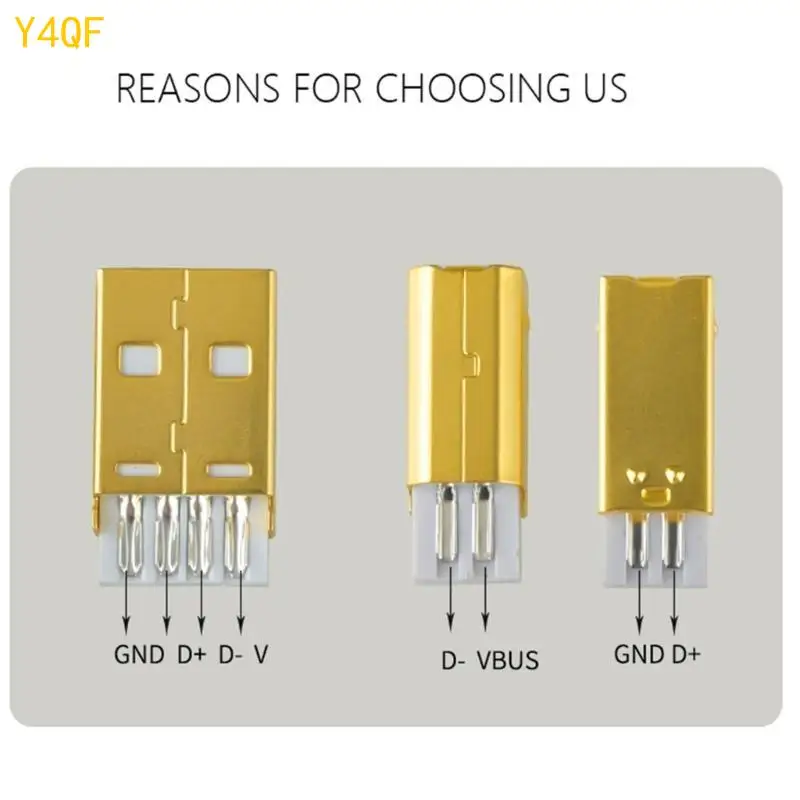 Liga alumínio Y4QF USB 2.0 A B Decodificadores Extensão Extensão do Conector do Adaptador Cordão B