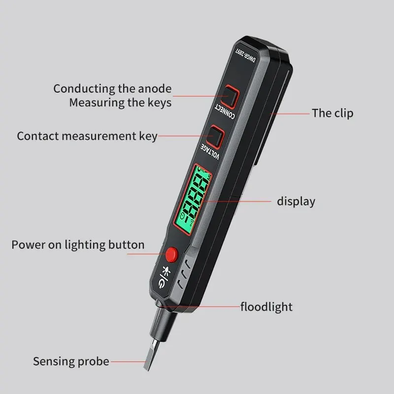 Voltage Multi-function Measurement Tool Digital Display Electrician Special Induction Test Pen Current Electric Sensor