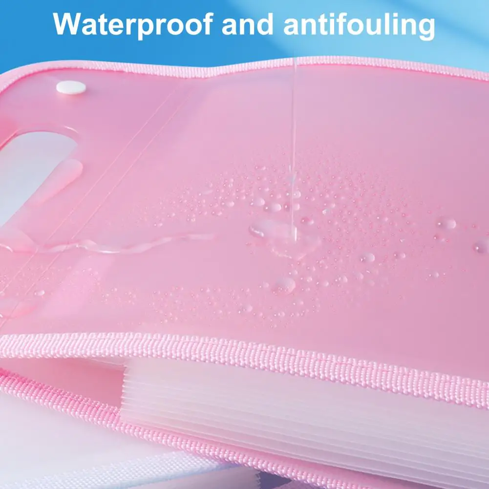 File Bag Transparent Large Capacity Waterproof Classified Storing 13 Layers Portable A4 Test Paper Storage Pouch Document Pouch