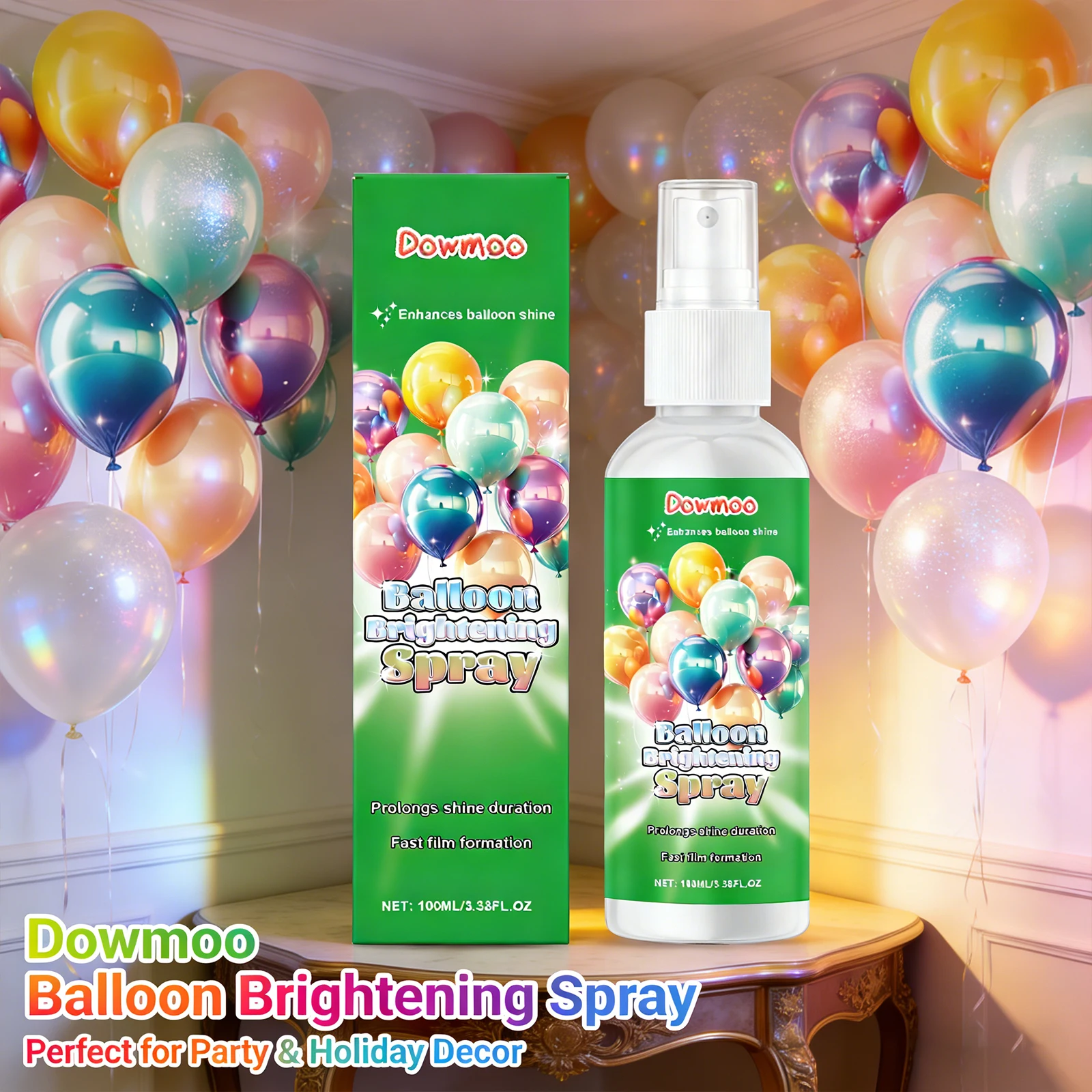 

Balloon Brightening Spray Improving Texture Long-Lasting Sparkling Luster Party Decoration Quick-Dry Airballoon Glittering Spray