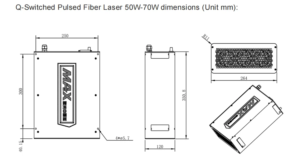 TLF 20W 30W 50W 70W MAX مصدر الألياف