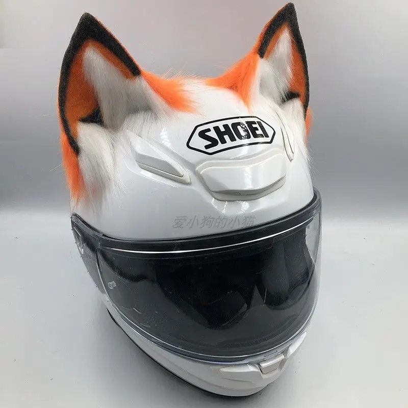 Decorative canine ear motorcycle skiing helmet universal accessory for both men and women riders, containing internal support. view 6