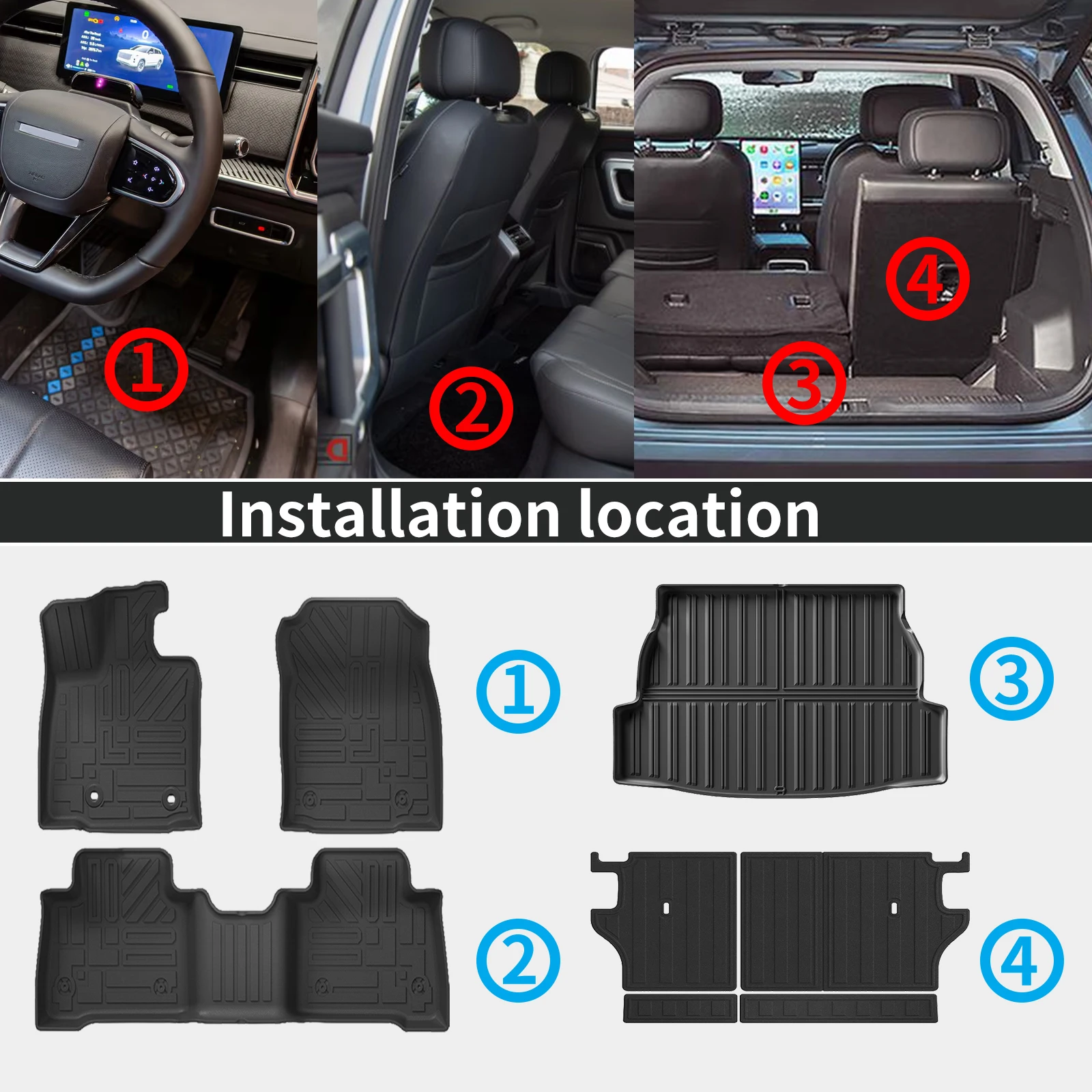 for Toyota RAV4 2026 2027 LHD RHD TPE Car Trunk Mats & Seat Back Quick Clean Non-Slip Bottom All Season Use Accessories