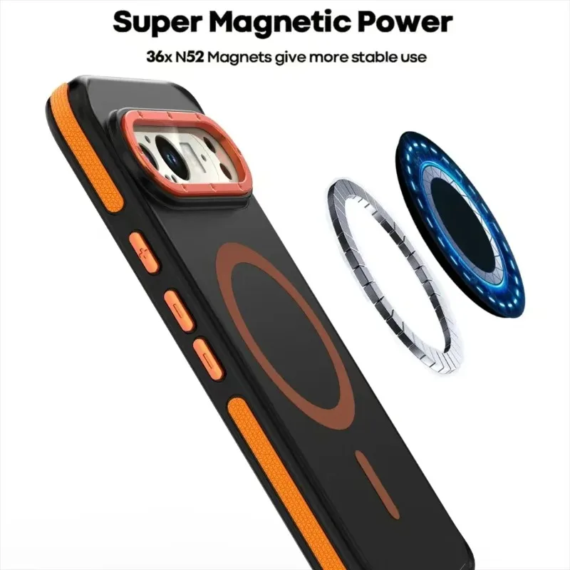 حافظة حماية عالية الوضوح لهاتف Google Pixel 10 9 Pro XL متعددة الألوان بإطار مغناطيسي مقاوم للصدمات