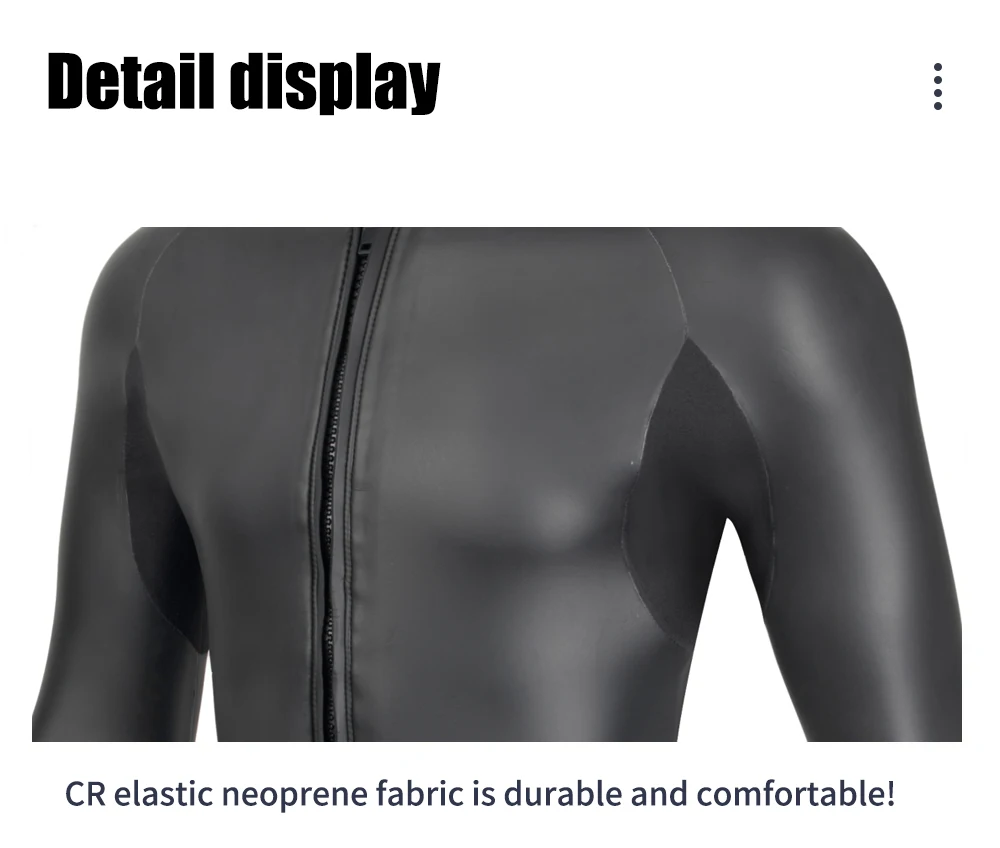 3MM CR Neoprene Wetsuit Men Top Suit Glue Bonding High Elastic Surfing Winter Swim Snorkeling Quick-drying UV Protection Suit