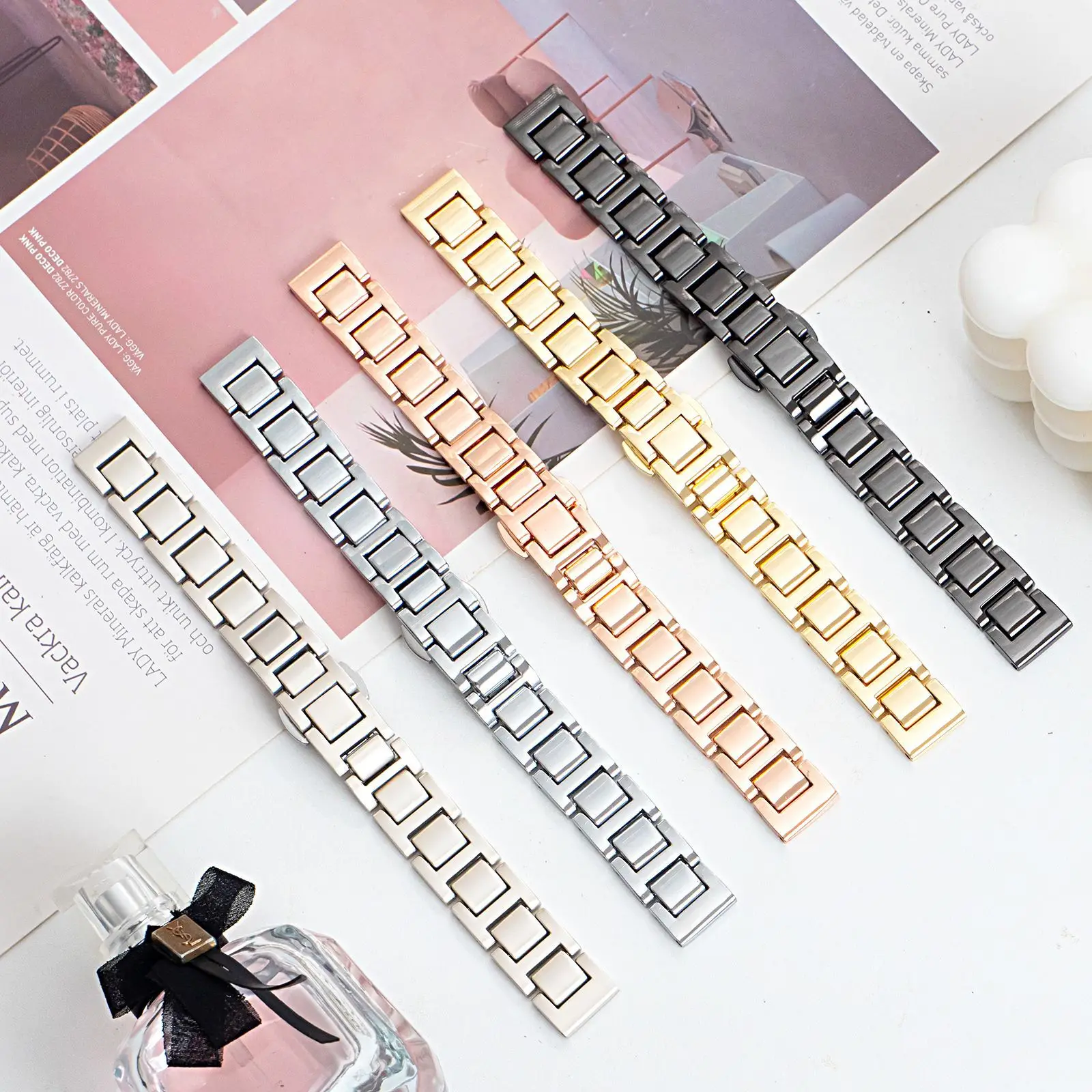 Pulseiras SmartWatch de aço inoxidável para Apple Watch SE2