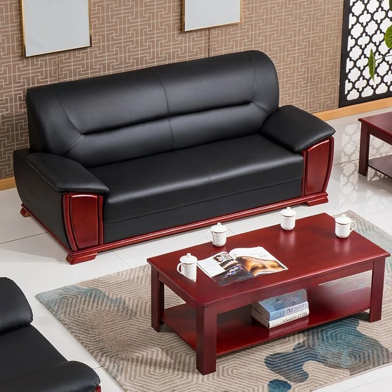 Office Reception Meeting Sofa Meeting Room Reception Sofa Coffee Table Single Three-Person Business Office Sofa