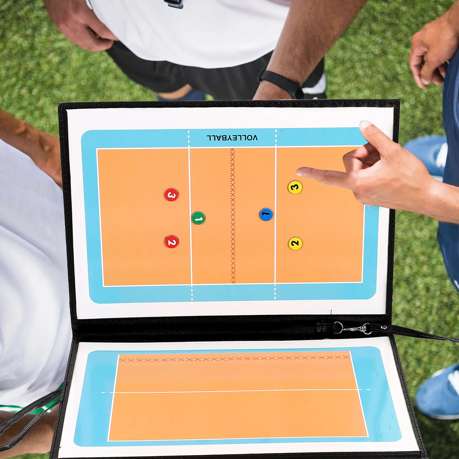 1Set Volleyball Tactical Board Heavy Duty Iron Construction Clear Printed Coaching Board for Indoor Sports Ball Training