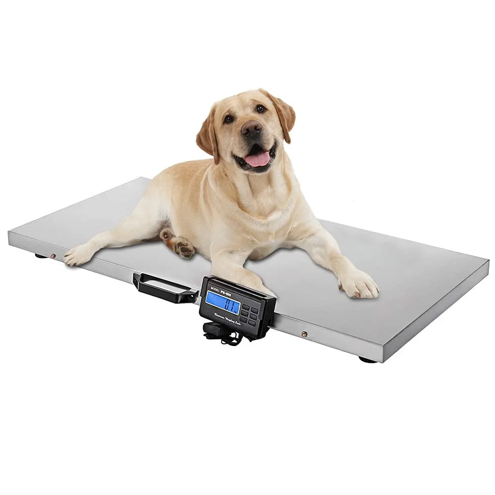 1100LB Pet Weight Scale Animal Scale Platform Digital Livestock Scale Large Veterinary Dog Scale 40.9×20.5inch Stainless Steel