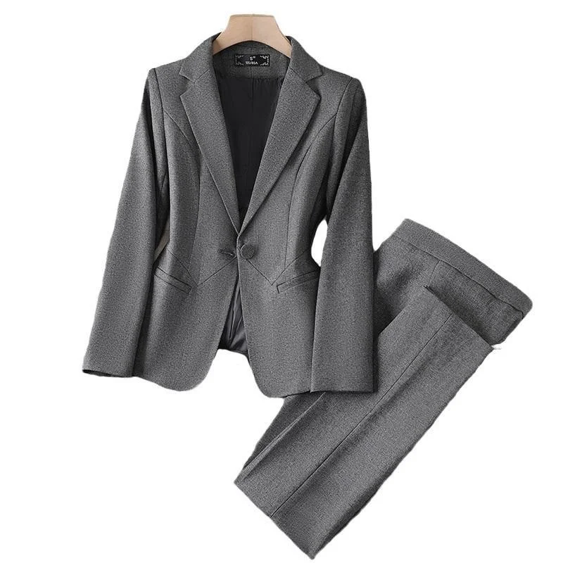 Grey Professional Suit For Women In Spring And Autumn High-end Temperament Goddess Formal Attire Civil Servant Jacket