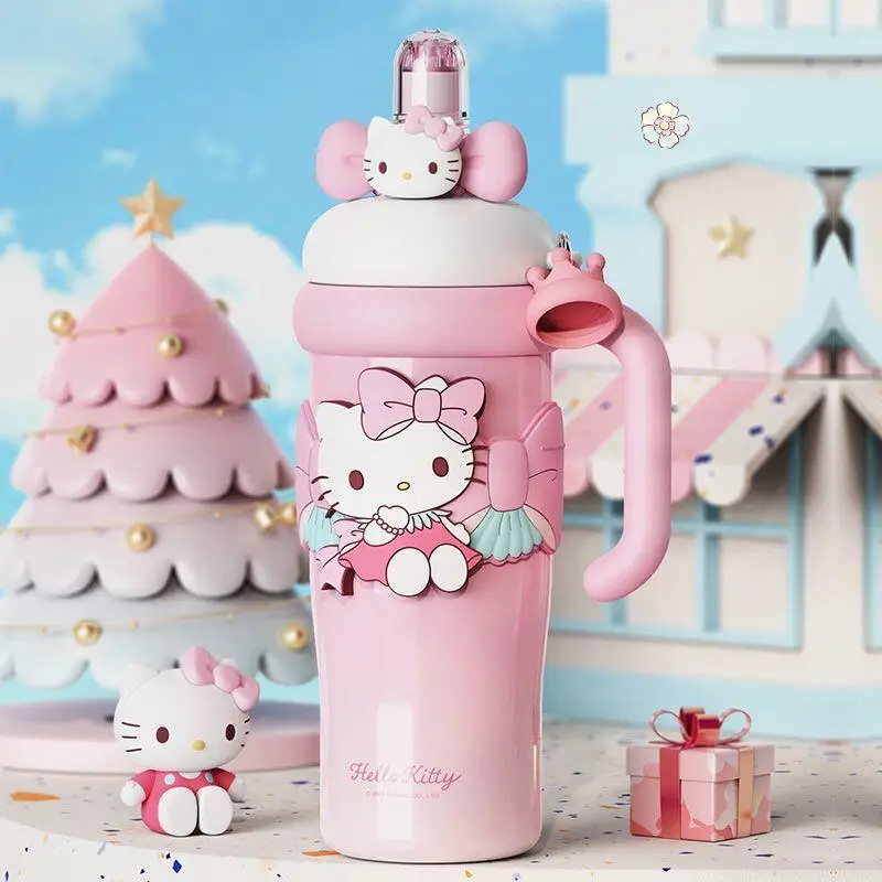 

Sanrio Hello Kitty Kuromi My Melody Cold Drink Cup Straw Cup Hit Product New Product Kawaii Cartoon Capacity Outdoors Campus
