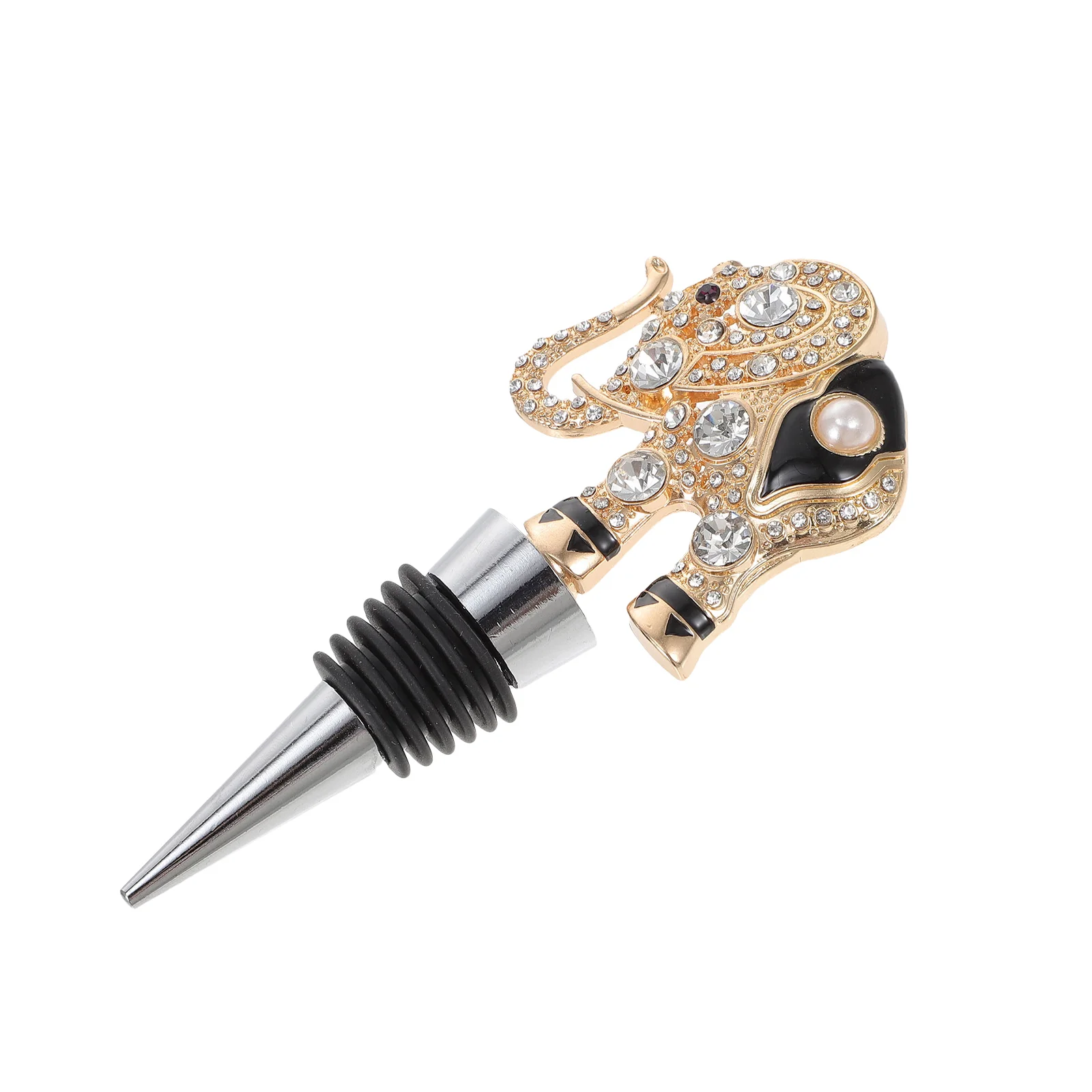 

Vacuum Seal Stoppers Elephant Bottle Sealing Plug Cork Rhinestones Zinc Alloy