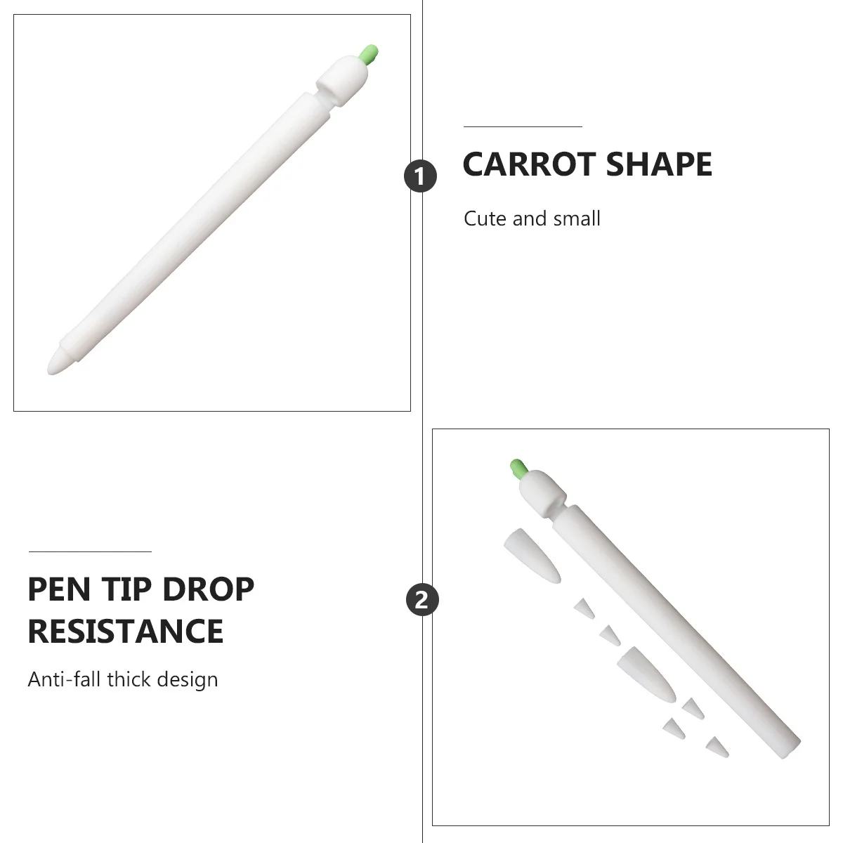 

Carrot Stylus Sleeve Silicone Grip Holder for Pencil 1 White Ergonomic Anti-Slip Protective Cover Reduce Finger Joint