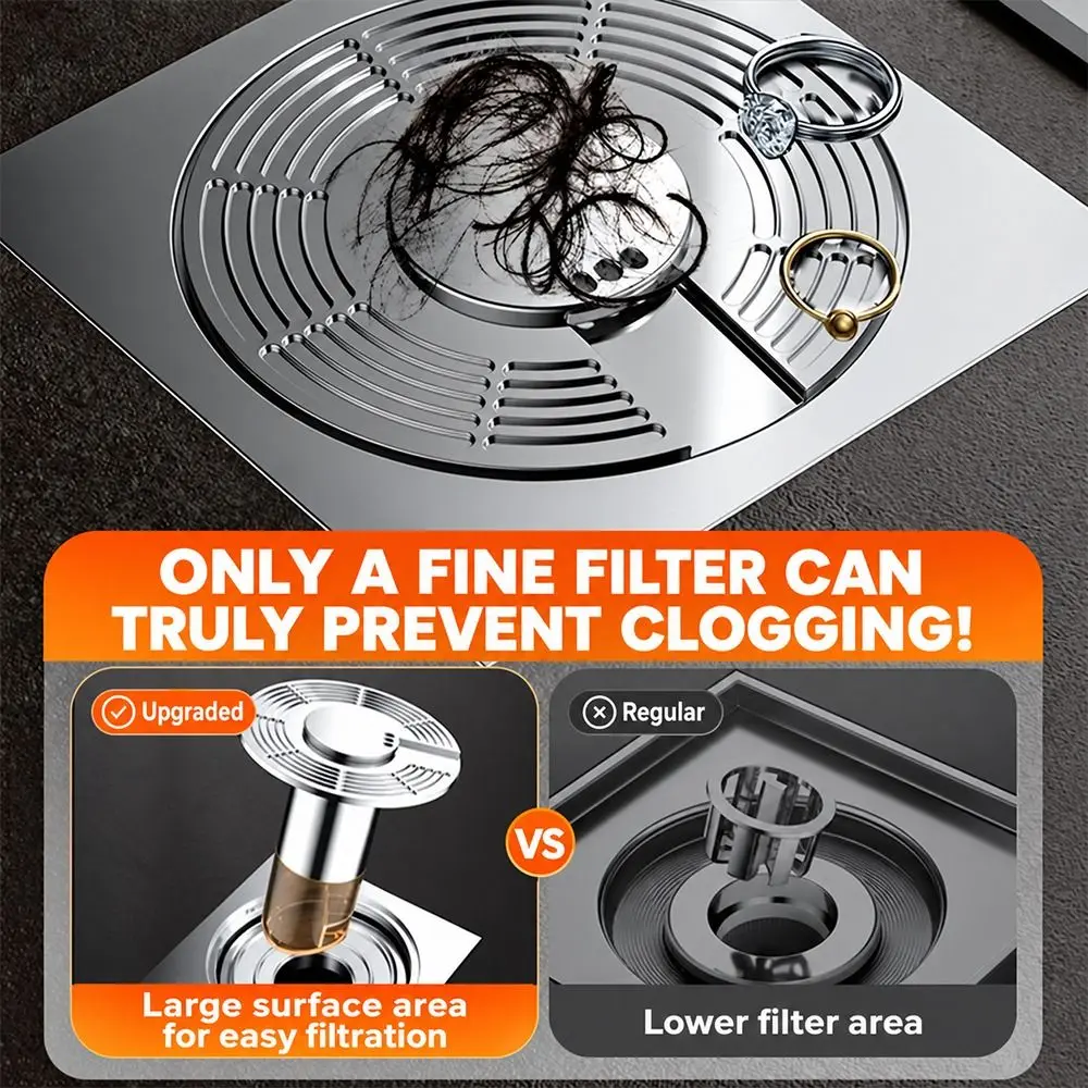 Floating Model Automatic Drainage Floor Drain Insect-proof ABS Drain Filter Strainer Prevents Clogging Automatically Shuts Off