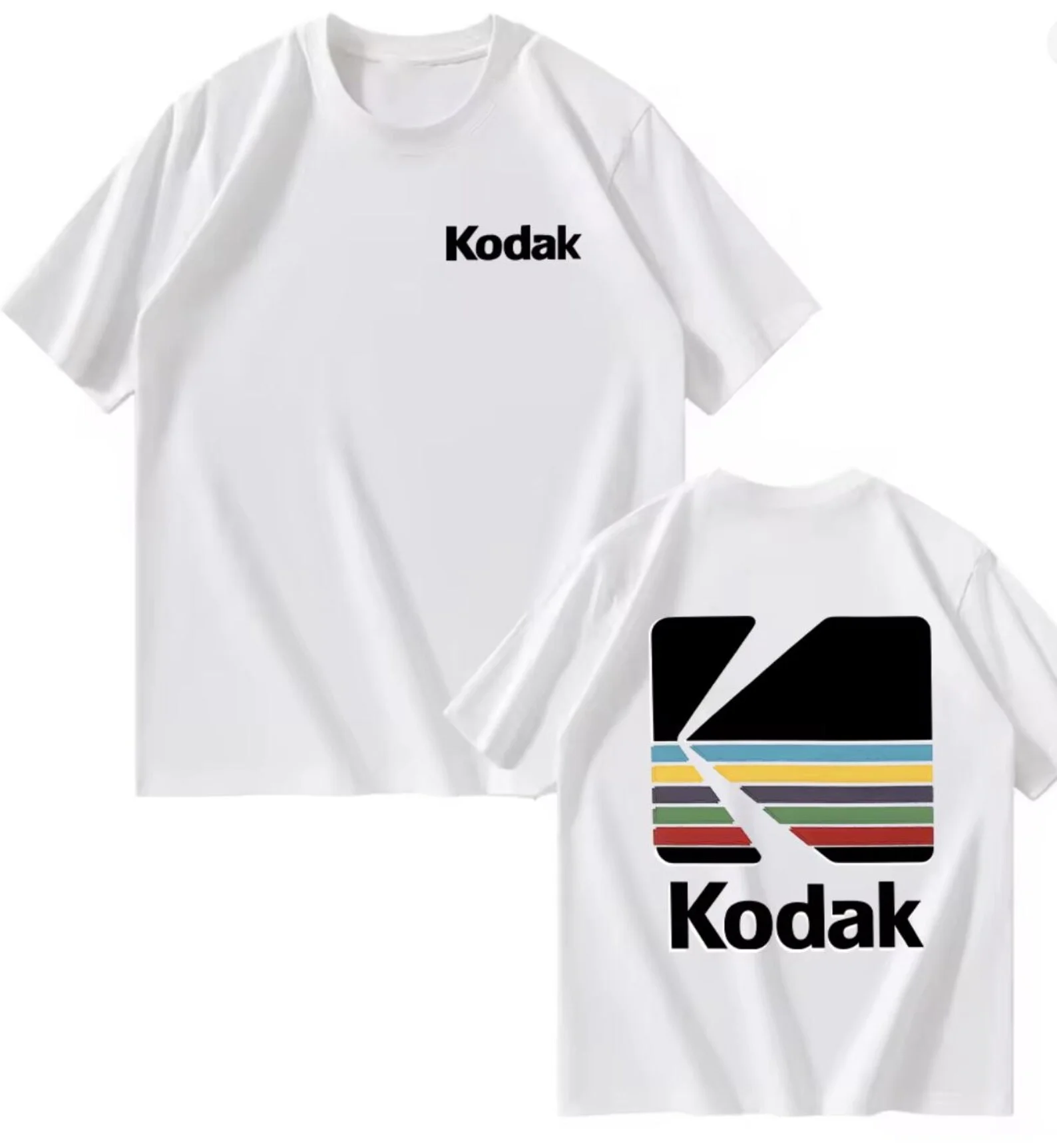 2026 Sommer Retro Kodak T-Shirt aus reiner Baumwolle für Herren und Damen, Y2K Streetwear Harajuku, lässiges Kurzarm-Oberteil mit Rundhalsausschnitt – Detail 5