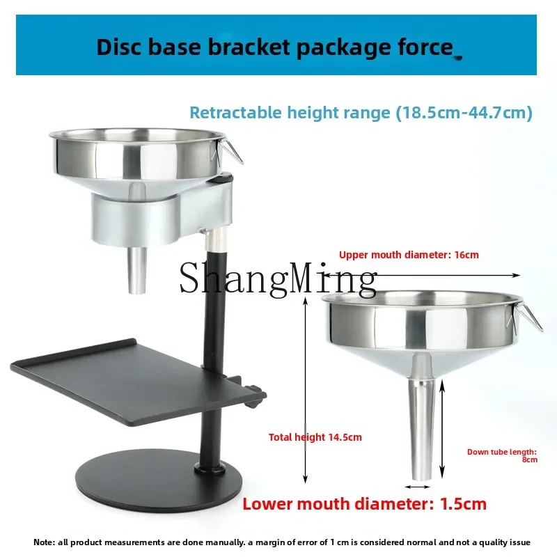CLL stainless steel large diameter funnel vacuum bag oil-proof sub-packaging artifact with bracket funnel