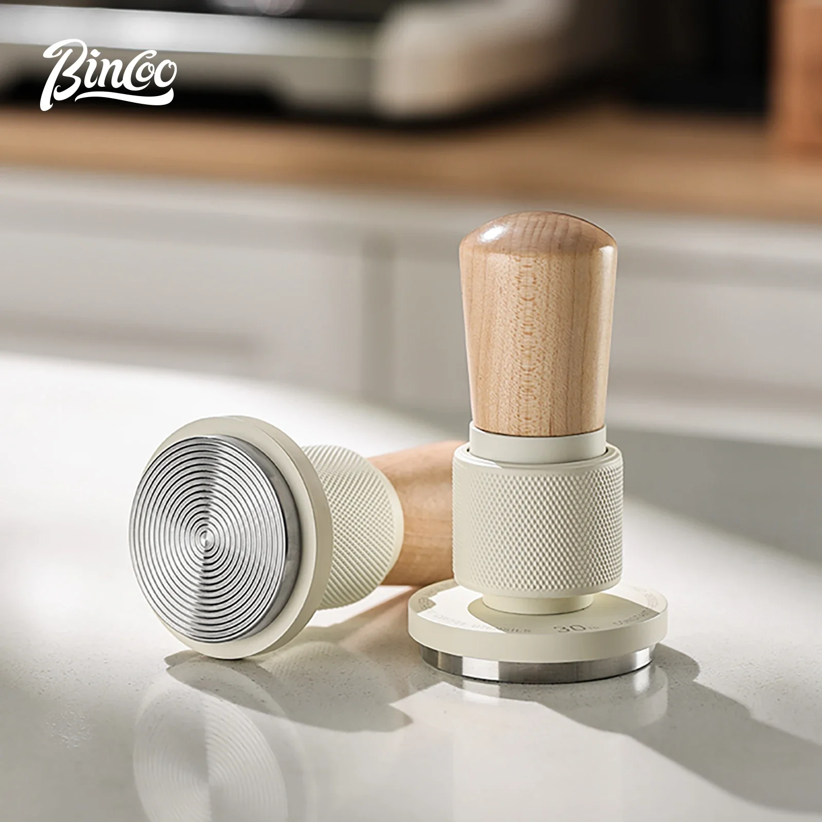 

Bincoo 30-Pound Force Espresso Tamper Set - Universal 51/58mm Constant Pressure Coffee Tool with Leveling Base & Accessories
