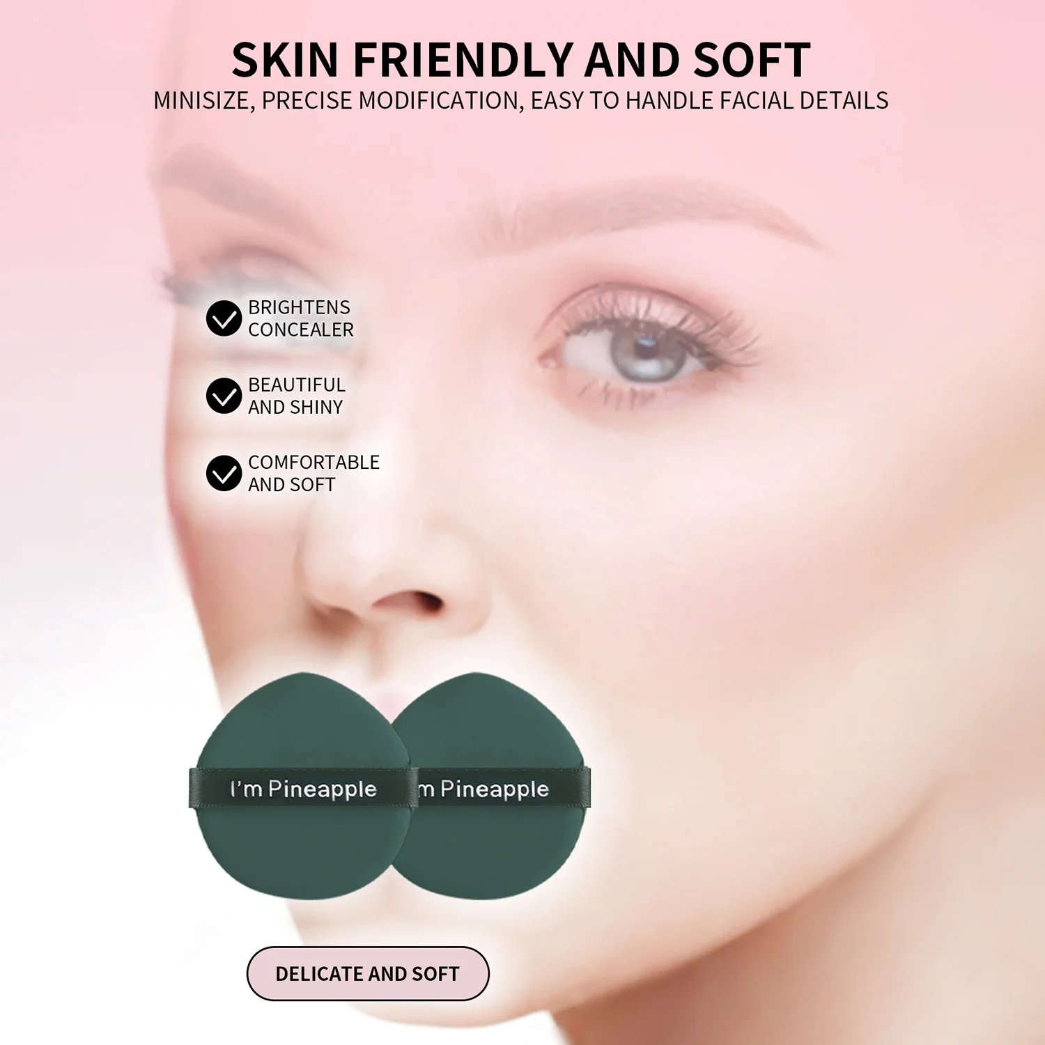 Boîte anti-poussière coussin d'air bouffée de poudre sec et humide double usage maquillage circulaire en forme de gouttelette éponge bouffée de poudre outil de beauté