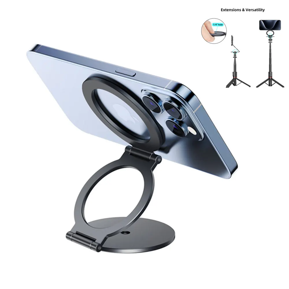 

Hot Dual Sided Magnetic Phone Ring Holder w1/4 Magnet Grip for MagSafe iPhone 16 15 14 Android Gym Car Holder Phone Stand Tripod