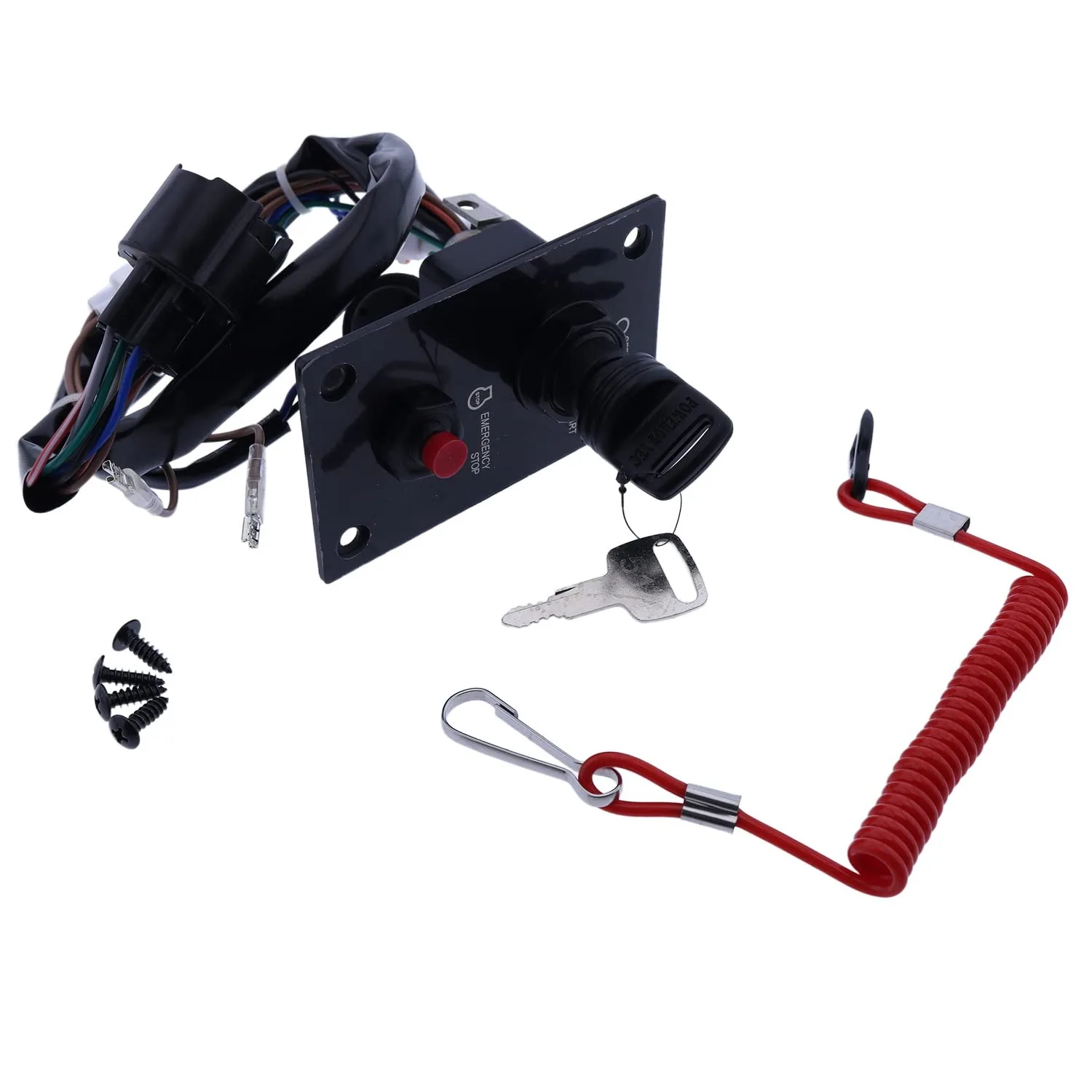 

STLF Winibo 37100-96J24 Single Engine Ignition Key Switch Panel Outboard Boat Motor Engine Compatible Marine Supplies