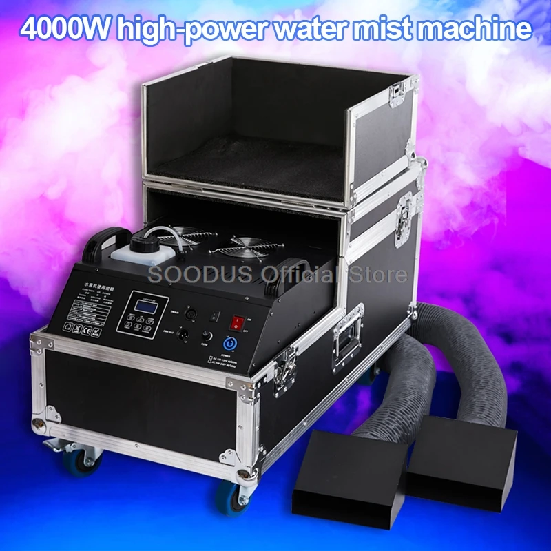 

Smoke Machine Water Mist High Power Machine Dual Tube Ground Water Fog Machine for Stage Wedding Disco Party With Aviation Box