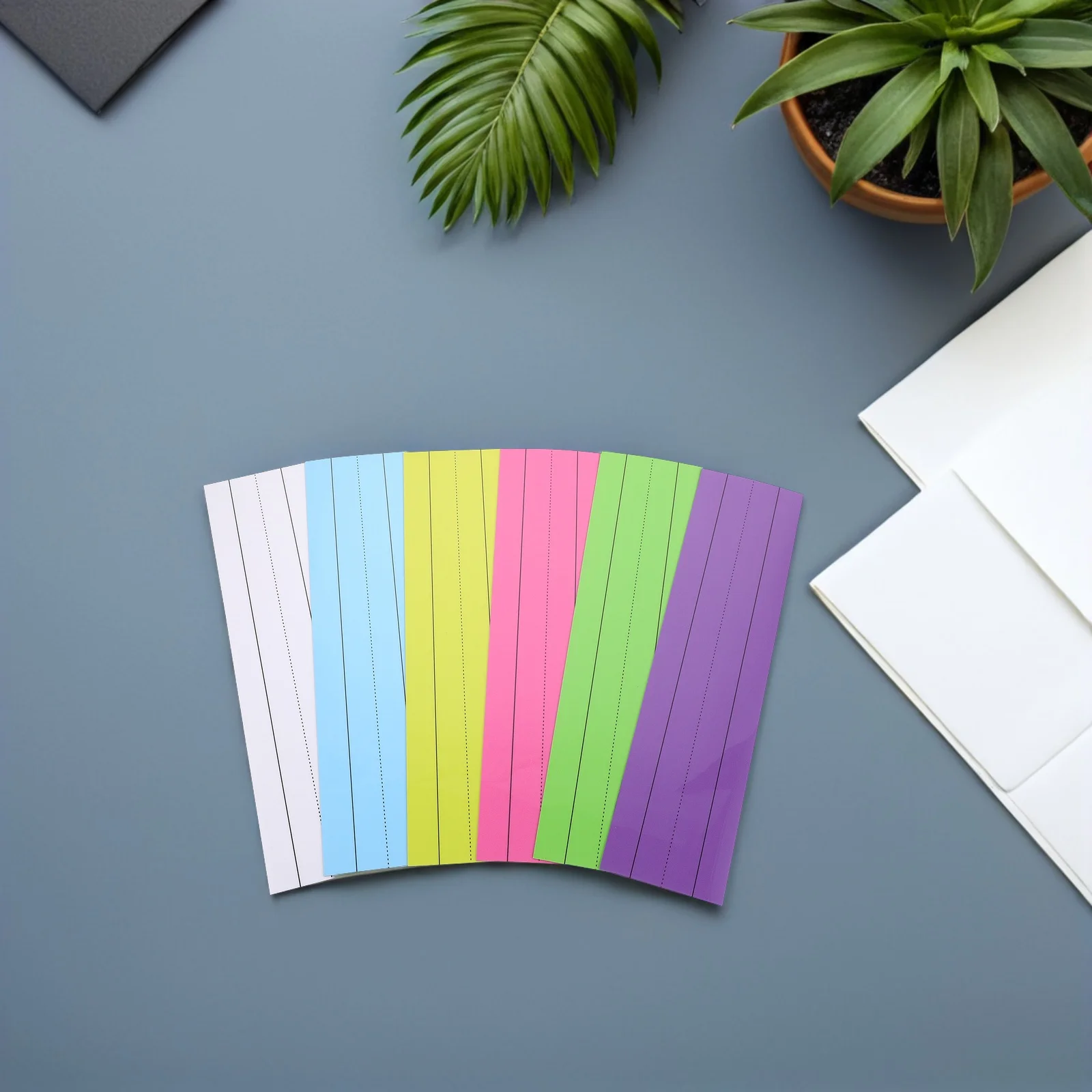 6 szt. Magnetycznych naklejek na tablicę - Elastyczna taśma do pisania z 4 przegródkami - Przenośna tablica suchościeralna do nauki w szkole i biurze