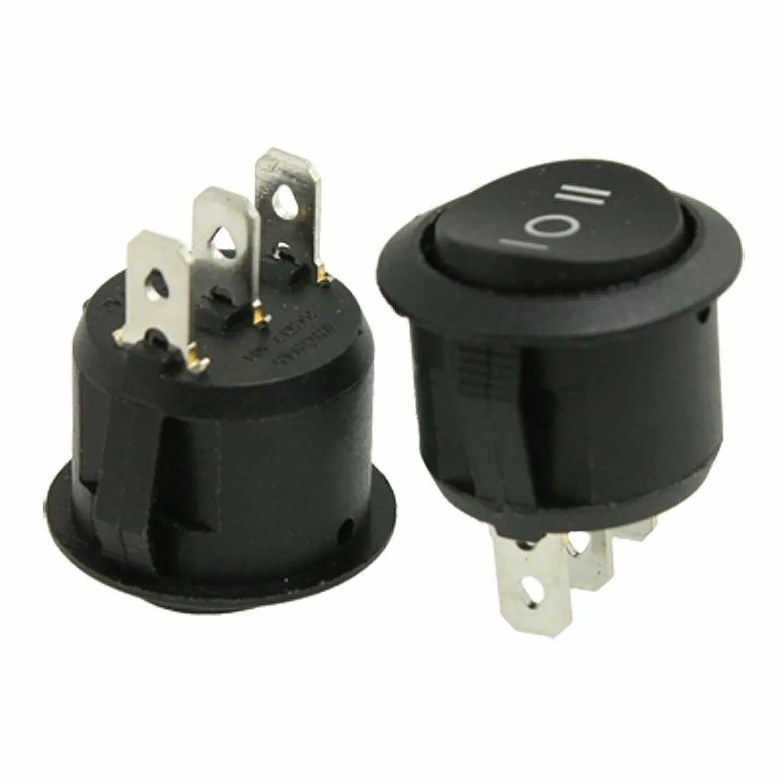 5 Pieces 20mm Round Rocker Switch Automotive OnOffOn SPDT 2 Way Panel Mount 12 Volt 250 Volt Polyamide UL94V 2 Flame Rated