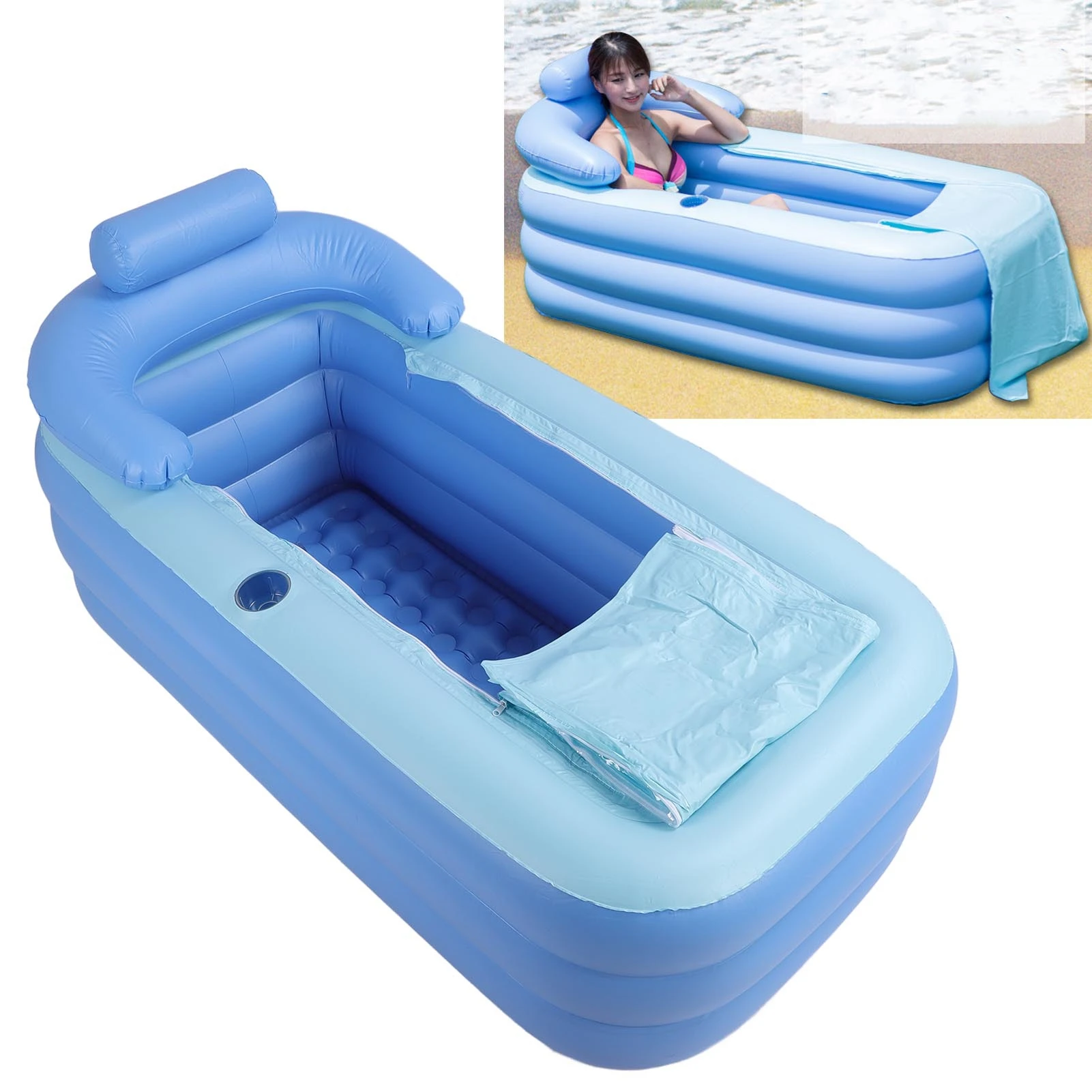 Inflatable Bathtub for Adults Athletes Shower Hot Ice Bath Home SPA Portable Tub with Air Pump Hot Ice Bath Inflatable Bathtub