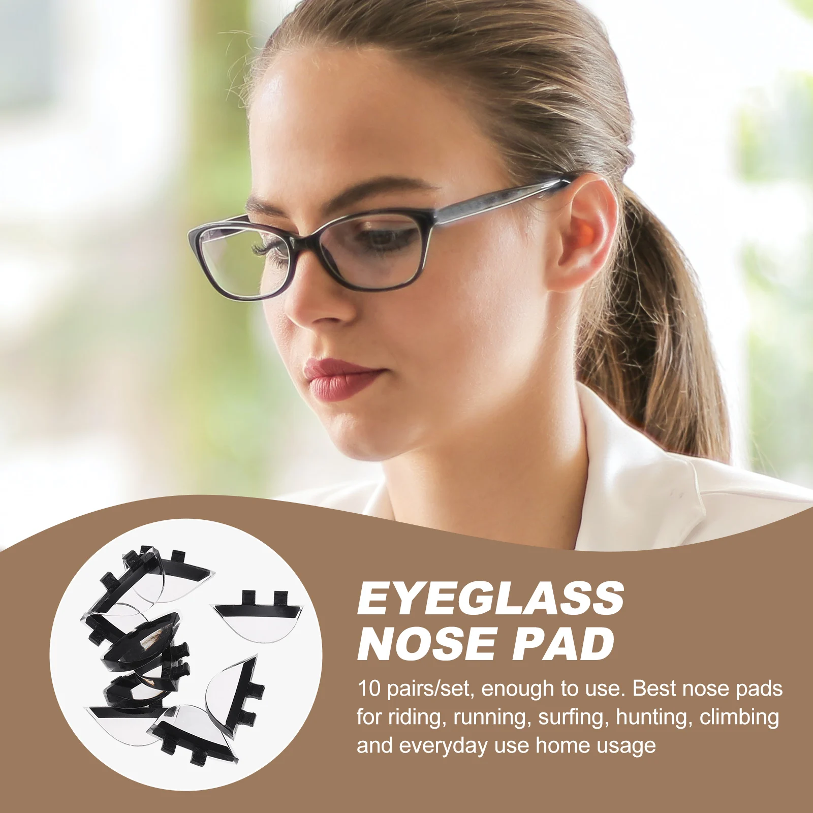 

10 Pairs Eyeglass Nose Pads Glasses Silicone Comfort Material Durable Design Myopic Reading Accessories
