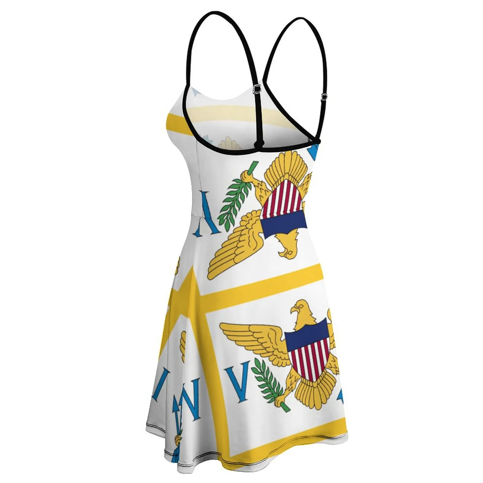 Women's Sling Strappy Dress, Estados Unidos, Ilhas Virgens Bandeira, Vestido Sexy Novidade Feminina, Clubes Gráficos