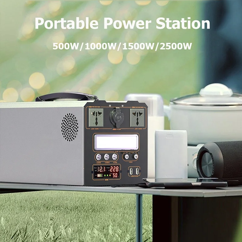 Emergency UPS Portable Generator For 1000w 1200w Lifepo4 Li Ion Battery Storage Energy 1500w UPS Light Power bank