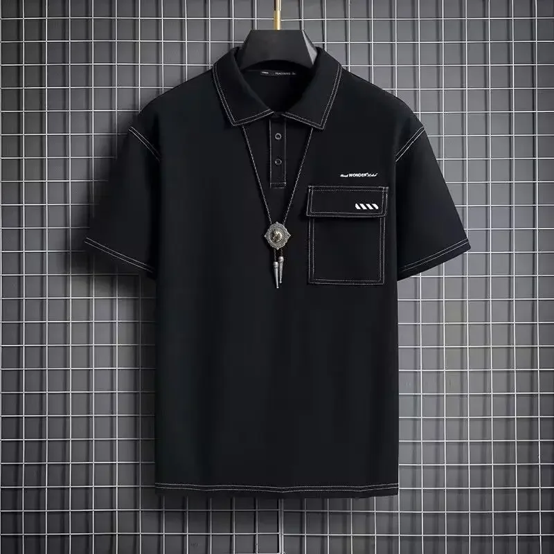 Polo Shirts White T Shirt for Men Graphic Man with Collar Tee Embroidery Top Basic Xl Stylish New in Tops & Tees Cheap Slim Fit