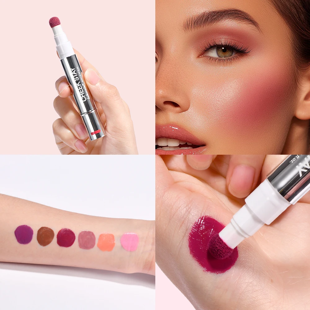 Lakerain Powder Blusher Pen Long Lasting Highlighter Brightening Liquid Blush Nourish Skin Face Makeup Pen
