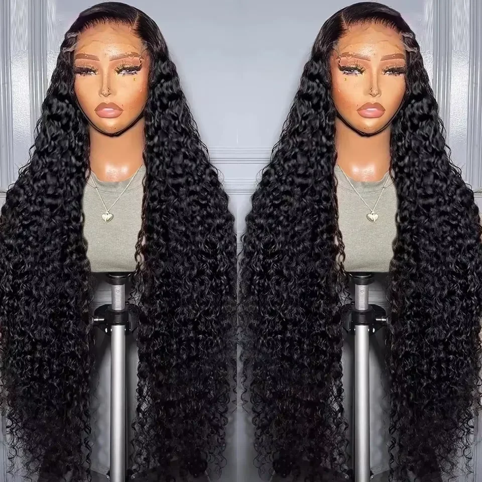 

200% Deep Wave 13x6 HD Lace Frontal Wig Brazilian Curly Human Hair Wigs For Women Lace Front Human Hair Wig Pre Plucked 34 Inch