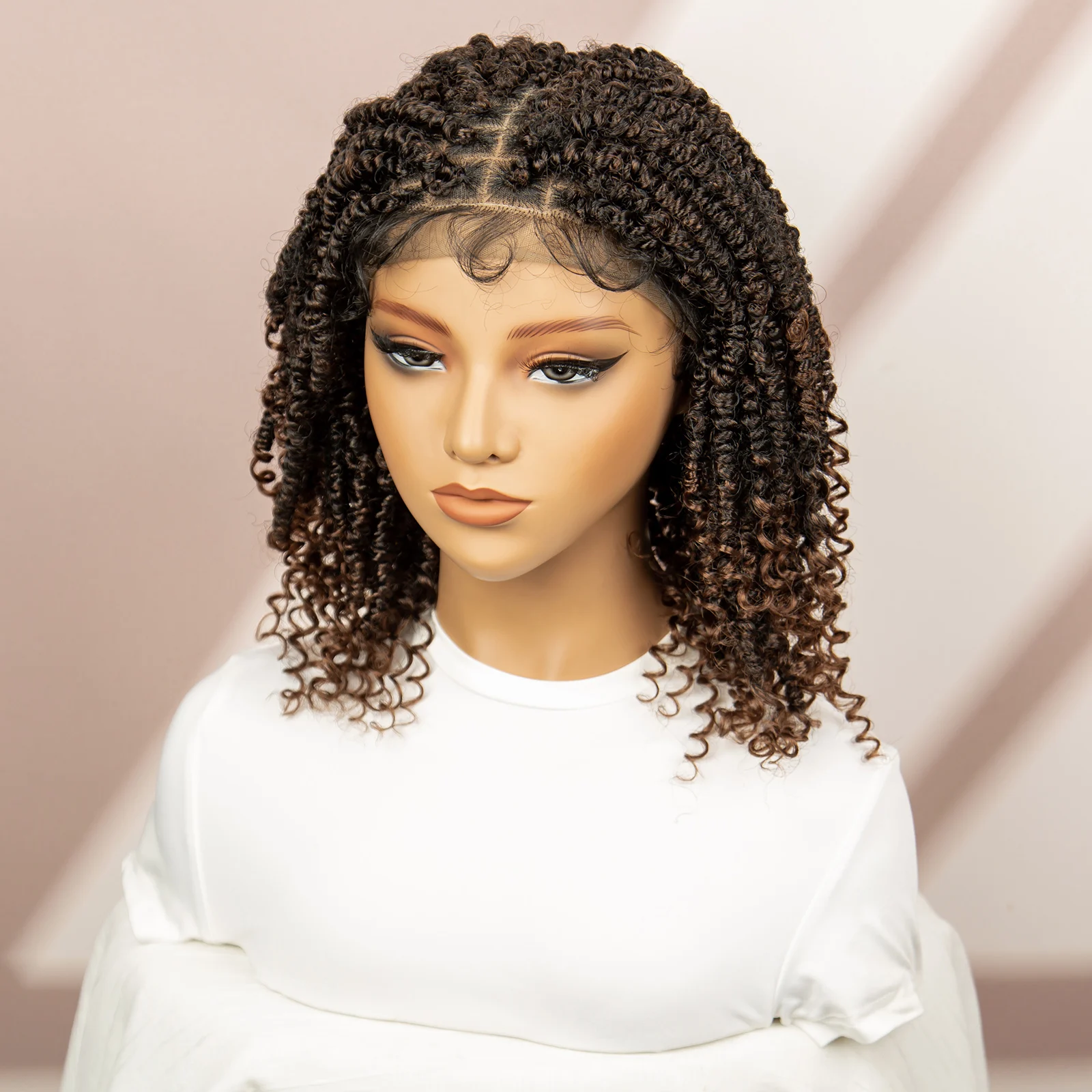 Dreadlocks Braided Wigs Lace Front Braided Wigs Short Box Braided Wigs for Women with Baby Hair Ombre Lace Braids Wigs