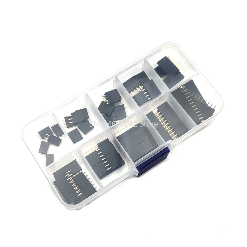 50pcs/box 2.54mm Pitch Single Row Straight Female Pin Header Strip Connector Kit for PCB Board