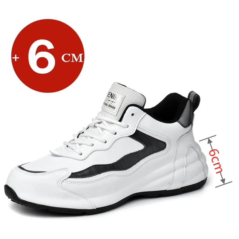 

Men Elevator Sports Height Increase Shoes Insole 6cm Man Lift Sneakers Leisure Fashion