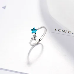 925 Sterling Silver Jewelry Star Crystal ​Wedding Rings For Women Accessories Wholesale Cheap Things