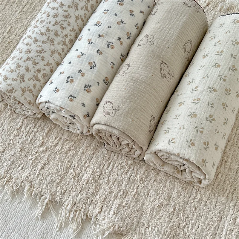 INS Gauze 100% Cotton Princess Blanket Summer Floral Baby Children Kids Blankets Soft Sleeping Bed Crib Quilt Stroller Blanket