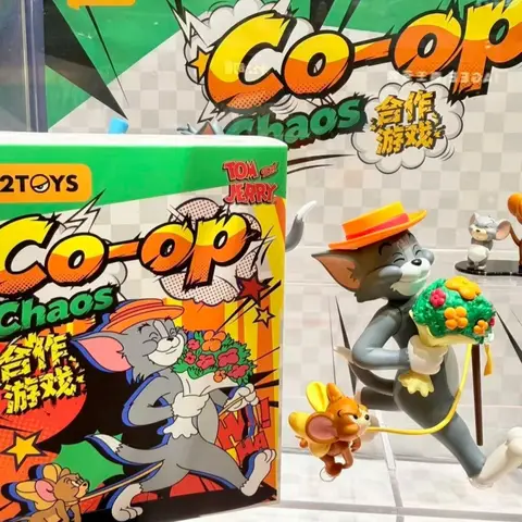 52TOYS Genuine Tom and Jerry Co-op Chaos Series Blind Box Tom Jerry Figure Anime Collectible Model Desktop Ornament Gift