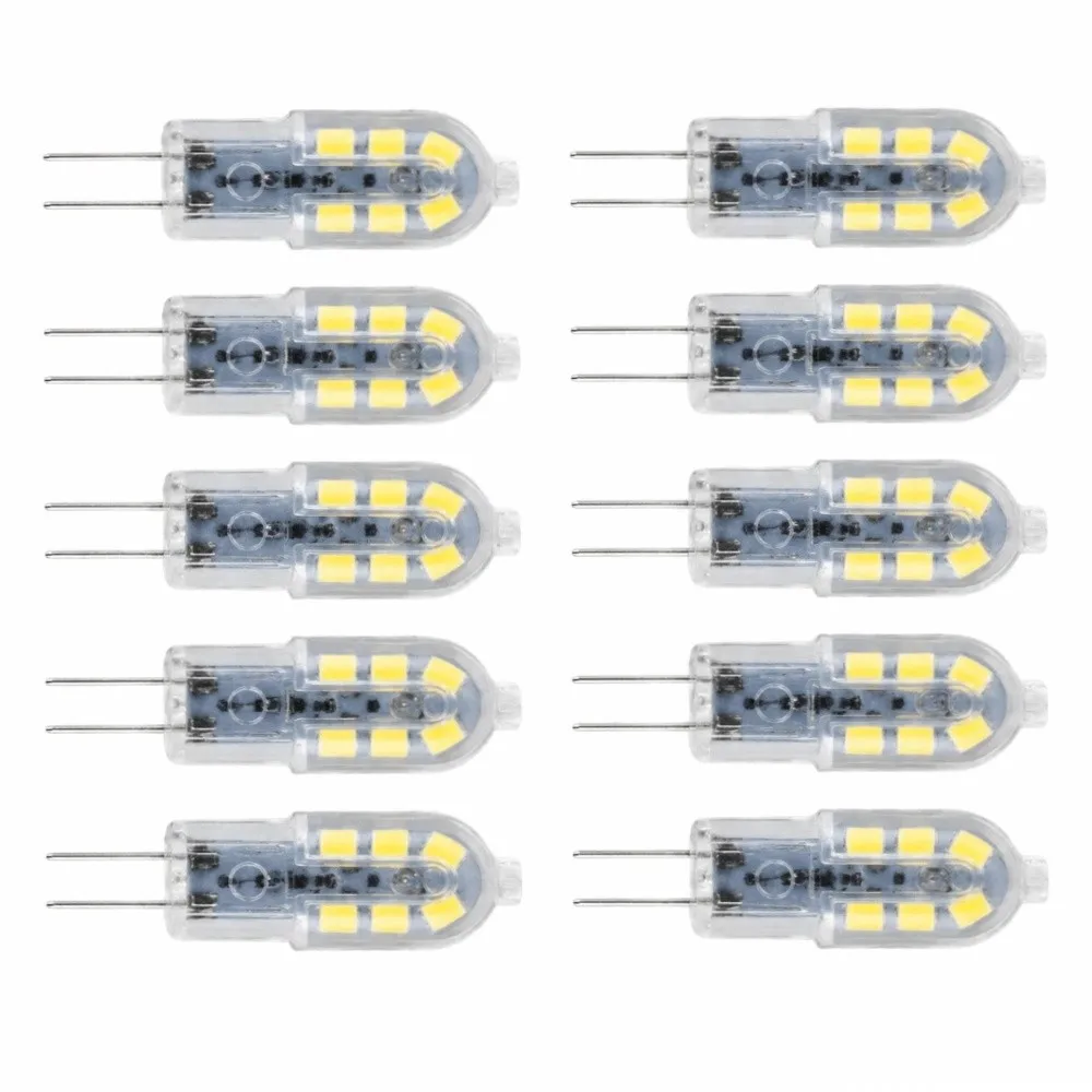 10 Pack Bright G4 LED Bulbs Bi Pin Base Dimmable Brightness LED Bulb Lights 360° Bean Angle 12 LED Light Bulbs Landscape Lights