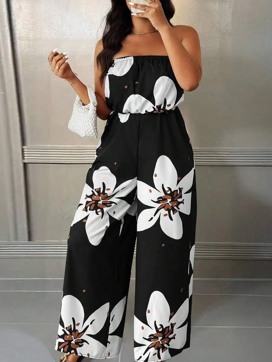 Mono sin tirantes de talla grande, de moda para el verano