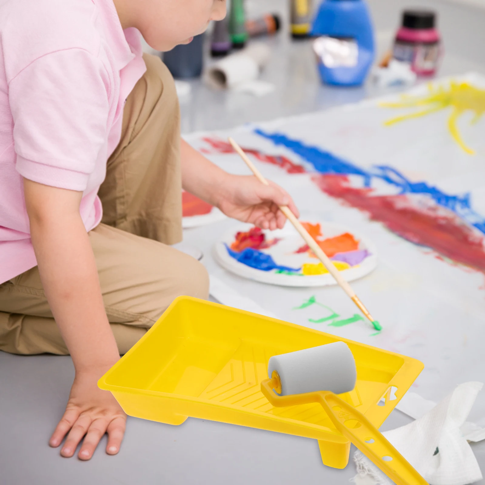 Set Kuas Rol Cat Kit Lukis Multi Dinding Rol DIY Anak Rumah Tangga Kecil