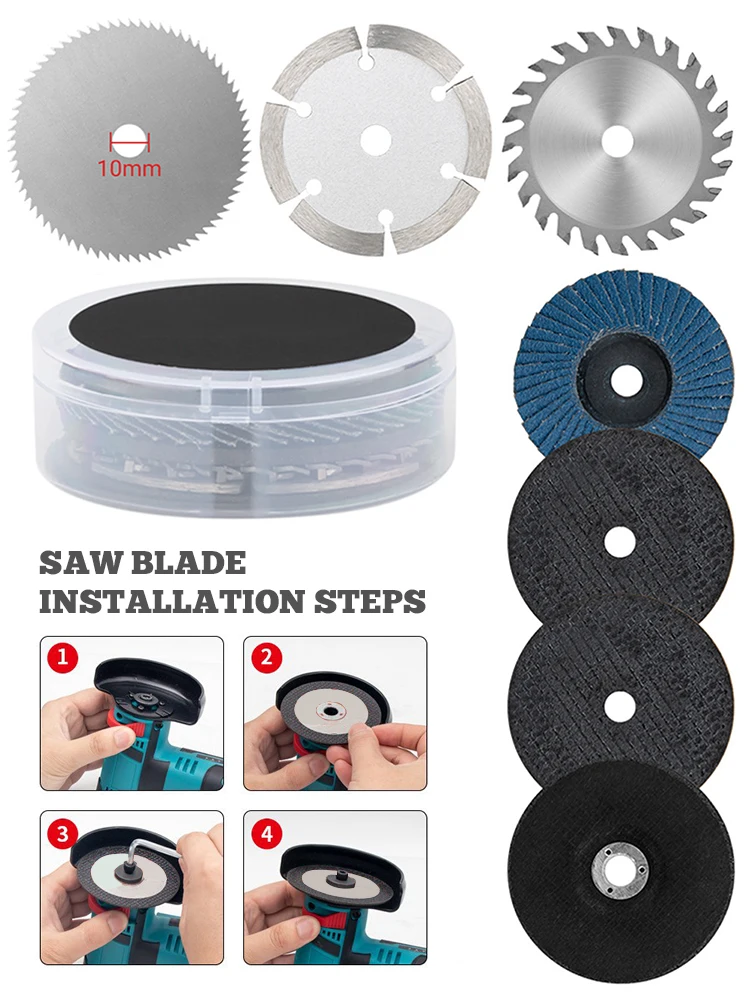 7PCS 76mm Saw Blade Electric Grinding Cutting Disc Rotary Tool Metal Cutter Power Tool Wood Cutting Electric Grinder Accessory