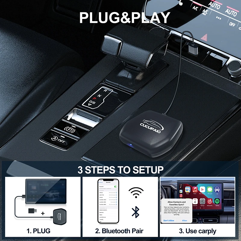 2023 Eleacc CarPlay Ai Box Qualcomm 6125 8-Core CPU Android 11.0 Wireless Carplays Androids Auto For Toyota Volvo VW Kia Benz MG