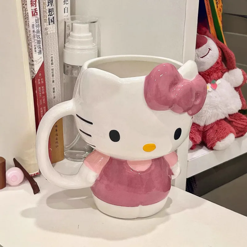 New Sanrio Hello Kitty Mug Kawaii Practical Large Capacity Creative Ceramic Water Cup Ins Korean Cartoon Anime Girlfriend Gift ﻿ - view 2